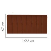 Painel Estofada Kiara 160 cm Queen Size Quarto para Cama Box Suede Terracota - KDAcanto Móveis