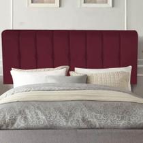 Painel Estofada Kiara 160cm Queen Size Box Quarto Suede Bordô - Gat Magazine