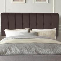 Painel Estofada Kiara 160cm Queen Size Box Quarto Suede Marrom - Gat Magazine