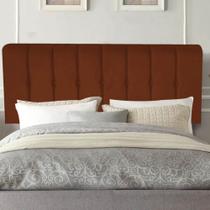 Painel Estofada Kiara 160cm Queen Size Para Cama Box Quarto Suede Terracota Telha - Ahz Móveis