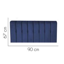 Painel Estofada Kiara 90 cm Solteiro Quarto para Cama Box Suede Azul Marinho - KDAcanto Móveis