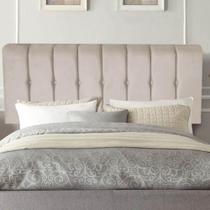 Painel Estofada Kiara 90cm Solteiro Box Quarto material sintético Bege - Gat Magazine
