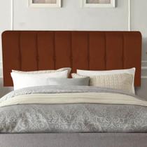 Painel Estofada Kiara 90cm Solteiro Box Quarto Suede Terracota Telha - Ahazzo Móveis