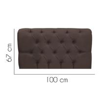 Painel Estofada Lady Capitonê 100 cm Solteiro Quarto para Cama Box Suede Marrom - KDAcanto Móveis