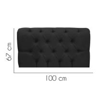 Painel Estofada Lady Capitonê 100 cm Solteiro Quarto para Cama Box Suede Preto - KDAcanto Móveis