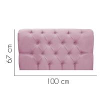 Painel Estofada Lady Capitonê 100 cm Solteiro Quarto para Cama Box Suede Rosa Bebê - KDAcanto Móveis