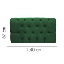 Painel Estofada Lady Capitonê 140 cm Casal Quarto para Cama Box Suede Verde - KDAcanto Móveis