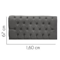 Painel Estofada Lady Capitonê 160 cm Queen Size Quarto para Cama Box Suede Cinza Escuro - KDAcanto Móveis