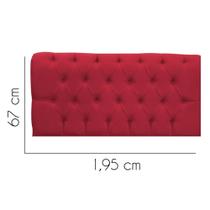 Painel Estofada Lady Capitonê 195 cm King Size Quarto para Cama Box Suede Vermelho - KDAcanto Móveis