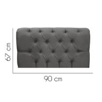 Painel Estofada Lady Capitonê 90 cm Solteiro Quarto para Cama Box Suede Cinza Escuro - KDAcanto Móveis