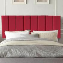 Painel Estofada Líbia 160CM Queen Suede Vermelho - D A DECOR