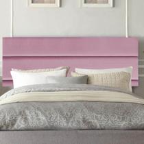 Painel Estofada Turim 160 cm Queen Size Quarto para Cama Box Suede Rosa Bebê - Damaffê Móveis