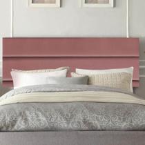 Painel Estofada Turim 160 cm Queen Size Quarto para Cama Box Suede Rose Gold - Damaffê Móveis