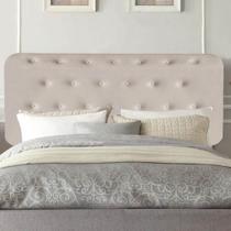 Painel Estofado Luxo Capitonê Brenda 160cm Queen Size Para Cama Box Suede Bege - Gat Magazine