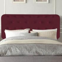 Painel Estofado Luxo Capitonê Brenda 160cm Queen Size Para Cama Box Suede Bordô - Gat Magazine
