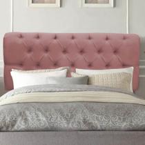 Painel Estofado Luxo Capitonê Livia 100cm Solteiro Para Cama Box Suede Rose - Gat Magazine