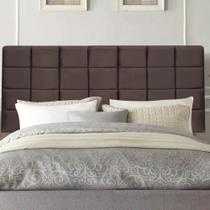Painel Estofado Luxo Clara 100cm Solteiro Para Cama Box Suede Marrom - Gat Magazine