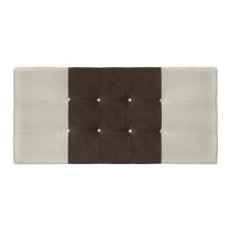 Painel Estofado Mini Cooper 195 cm Para Cama Box Quarto Casal King Size Suede Bege/Marrom