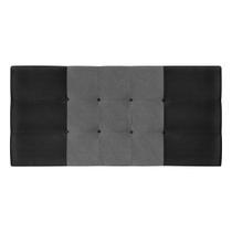 Painel Estofado Mini Cooper 195 cm Para Cama Box Quarto Casal King Size Suede Preto/Cinza