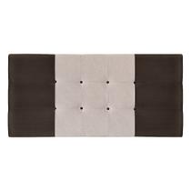 Painel Estofado Mini Cooper 94 cm Para Cama Box Quarto Solteiro Suede Marrom/Bege