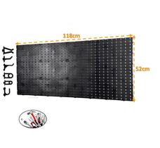 Painel Expositor De Ferramentas Modular 118cm x 52cm Em Plástico Perfurado Com 48 Ganchos Parede Preto - AMZ Painel Expositor De Ferramentas Modular 118cm x 52cm Em Plástico Perfurado Com 48 Ganchos Parede Preto - AMZ