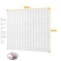 Painel Expositor De Ferramentas Modular 59cm x 52cm Em Plástico Perfurado Com 24 Ganchos Parede Branco - AMZ Painel Expositor De Ferramentas Modular 59cm x 52cm Em Plástico Perfurado Com 24 Ganchos Parede Branco - AMZ