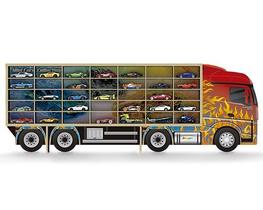 Painel expositor para 35 carrinhos em mdf jungles ref.096