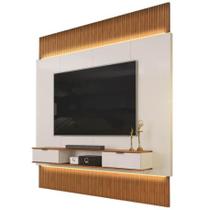 Painel Extensível Hit 229cm para TV até 85 Polegadas Ripado com LED 2 Gavetas DJ