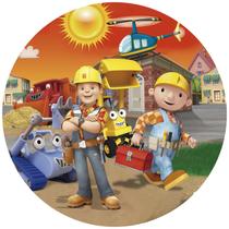 Painel Festa Decoração Redondo Sublimado BOB o Construtor 1,50X1,50