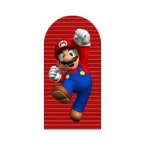 Painel Festa Decorativo Romano Super Mario 3D 180Cm X 90Cm