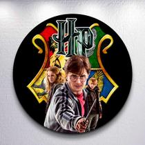 Painel Festa Escola de Bruxos Estampa Redondo Capas Decoração Infantil Grande e Mini Pequeno