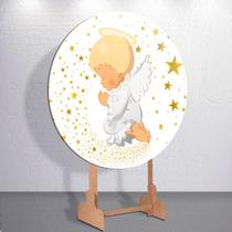 Painel festa infantil Anjinhos capa redonda tamanhos diversos mini e grande