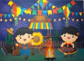 Painel Festa Junina Caipirinhas Decoração São João em Tecido TNT para Parede ou Mesa