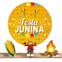 Painel Festa Redondo 1,50m 03 Totens Display MDF 25cm Festa Junina