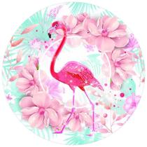 Painel Festa Redondo 3d Flamingo Sublimado 1,50M - Fantasia Bras
