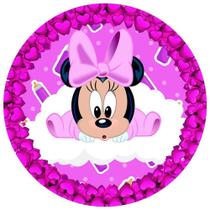 Painel Festa Redondo 3d Minnie Baby Estampa Digital 1,50M - Fantasia Bras Painel Festa Redondo 3d Minnie Baby Estampa Digital 1,50M - Fantasia Bras