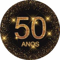 Painel Festa Redondo 50 anos aniversario 3d 1,50 Dia - Fantasia Brás