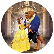 Painel Festa Redondo A Bela E A Fera 3d Sublimado 1,50m - Fantasia Bras