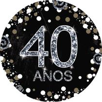 Painel Festa Redondo Aniversario 40 anos 3d 1,50 Dia.