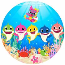Painel Festa Redondo Baby Shark 3d Estampa Digital 1,50M - Fantasia Bras