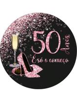 Painel Festa Redondo C/ Elástico 1,50m 50 Anos Painel Festa Redondo C/ Elástico 1,50m 50 Anos