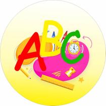 Painel Festa Redondo C/ Elástico 1,50m Abc Volta Às Aulas Painel Festa Redondo C/ Elástico 1,50m Abc Volta Às Aulas