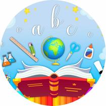 Painel Festa Redondo C/ Elástico 1,50m Abc Volta Às Aulas Painel Festa Redondo C/ Elástico 1,50m Abc Volta Às Aulas