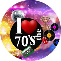 Painel Festa Redondo C/ Elástico 1,50m Anos 70 80 90 Painel Festa Redondo C/ Elástico 1,50m Anos 70 80 90