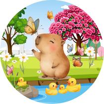 Painel Festa Redondo C/ Elástico 1,50m Capivara Painel Festa Redondo C/ Elástico 1,50m Capivara