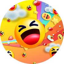 Painel Festa Redondo C/ Elástico 1,50m Emoji