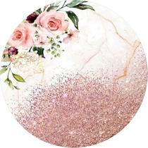 Painel Festa Redondo C/ Elástico 1,50m Flores Painel Festa Redondo C/ Elástico 1,50m Flores