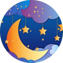 Painel Festa Redondo C/ Elástico 1,50m Lua