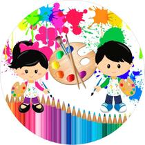 Painel Festa Redondo C/ Elástico 1,50m Pintando O 7