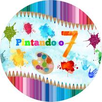 Painel Festa Redondo C/ Elástico 1,50m Pintando O 7